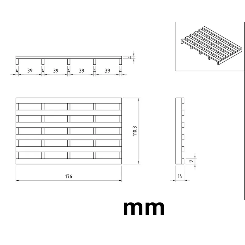 1 PCS 1/14th Toy Model Forklift Freight Wooden Pallet For Tamiya 1/14 RC Tractor Truck 770s FH16 Arocs TGX LESU Forklift Parts
