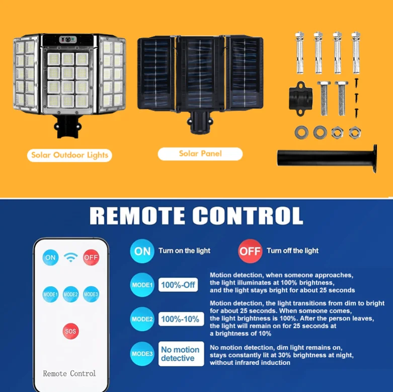 Impermeável LED Solar Spotlights, Street Lamp, indução humana, Flood Security Lights, Street Lamp, Luz ao ar livre, IP65, 384, 800