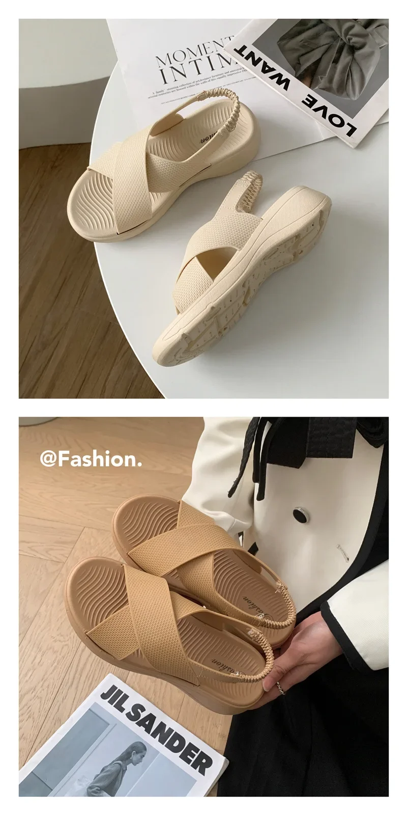 Damen-Sandalen mit Dicker Sohle 2026 Sommer Neue Modische Weichsohlige Strandpantoffeln Atmungsaktive Rutschfeste Modische Sandalen für Frauen – Detail 10