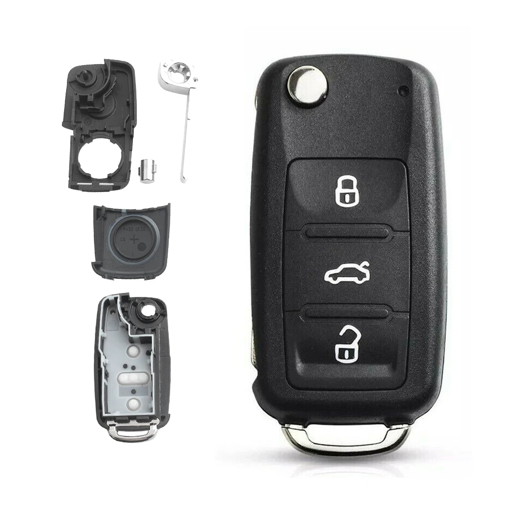 3 Buttons Remote Car Key Case Shell Fob Key Replacement Shell For Volkswagen, Skoda, Seat Brand New