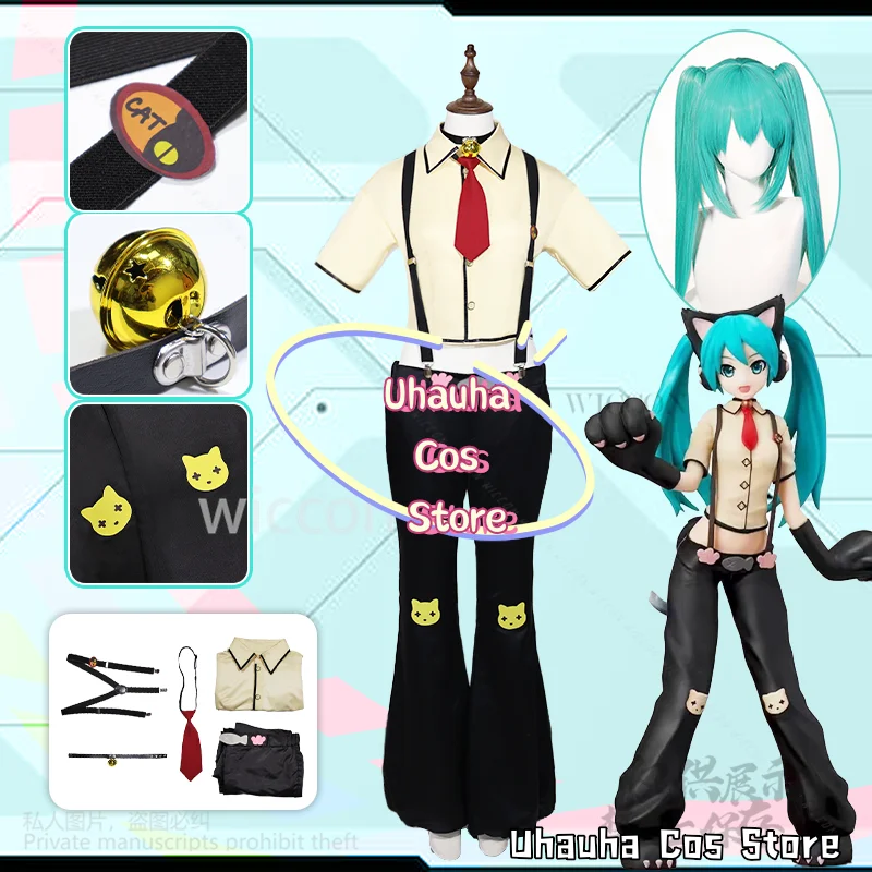 

Аниме игровой проект Sekai Mikuuu костюм пушистый Kawaii милые подтяжки кошка прекрасный колье Neko парик Лолиты Jirai Kei Girl по индивидуальному заказу