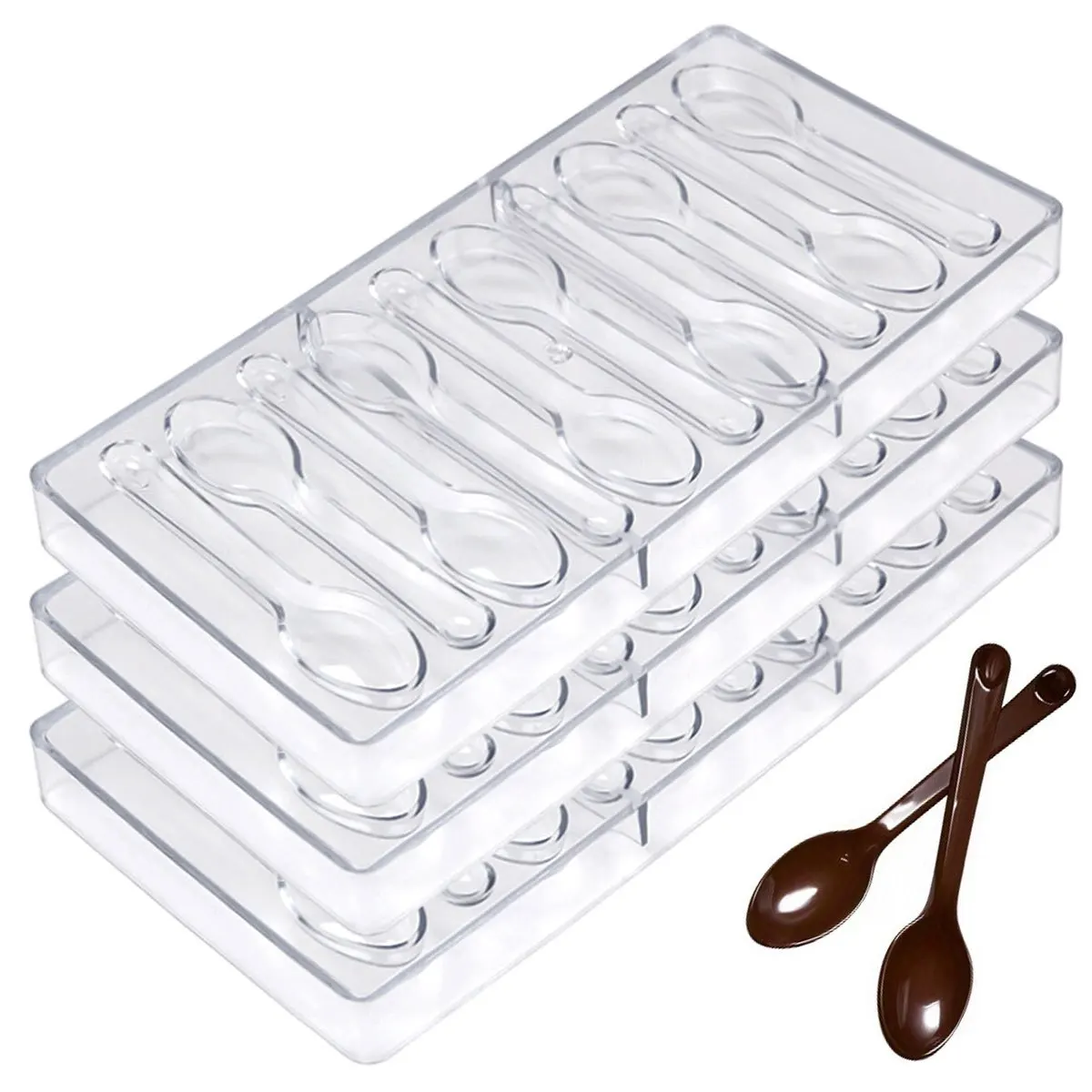 

1PC Spoon Shaped Chocolate Molds Transparent DIY Jelly Candy Mould Household Kitchen Baking Accessories for Mother's Day Christmas Cake Pastry Decor ZSY