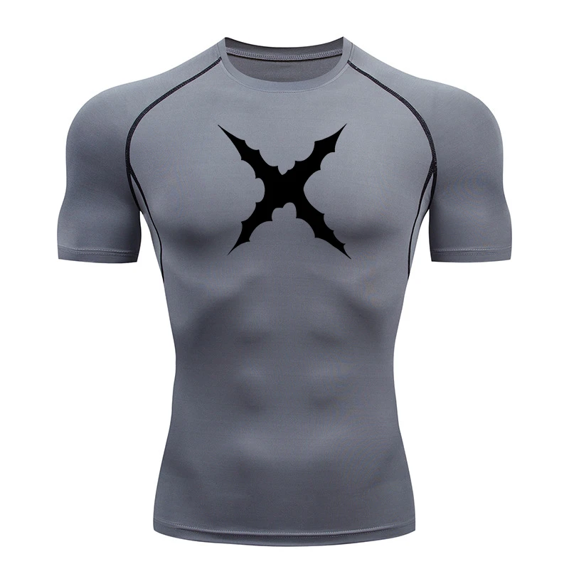 Scar Print Compression Shirt for Men Gym Workout Running Undershirts Baselayers Athletic Quick Dry Tshirt Tees Activewear Tops