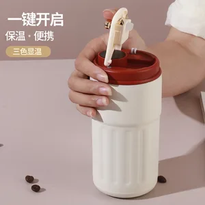 Easy vacuum vials to transport, gift, coffee cup, drink utensils, take it with you, glass of car water, digital display, temperature, kitchen 8 Main Sales Digital Thermal Bottle - №5