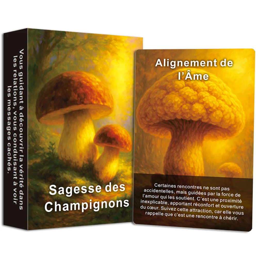 

French Oracle Deck, 48 Oracle Cards of Wisdom from Mushrooms, Personal Growth and Meditation, Reflection Tool, 12*8cm