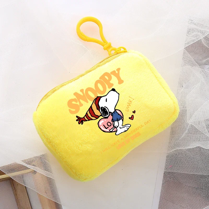 Snoopy Mini-Plüsch-Geldbörse, Erdnüsse, Cartoon-Anime-Druck, Studenten-Aufbewahrungstasche, niedlicher Anhänger, Handtasche, modische Kindergeburtstagsgeschenke