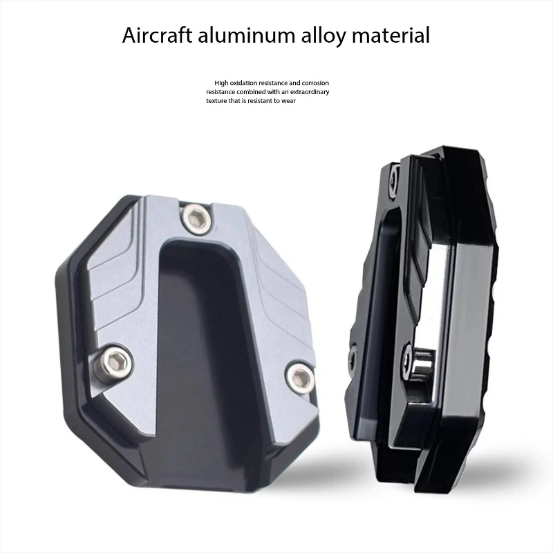1PC Motorcycle Side Stand Base Enlarger Anti-Slip Foot Pad Extension Aluminum Alloy Universal