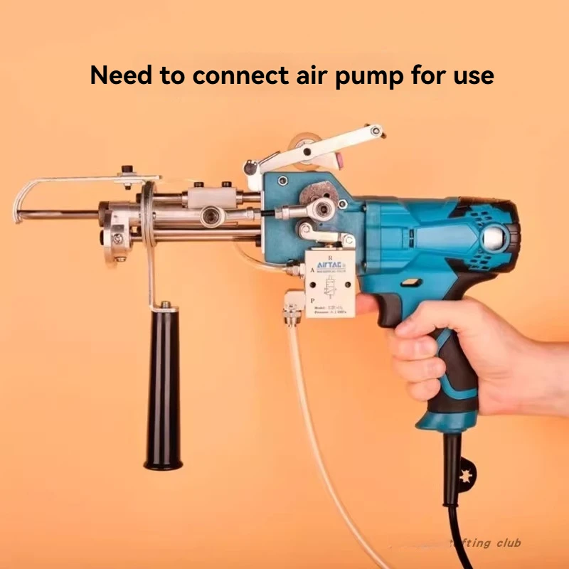 Professional Pneumatic Tufting Gun Carpet Weaving Tool Long Pile Rug Making Machine for DIY Textile Art Craft Projects Home Use