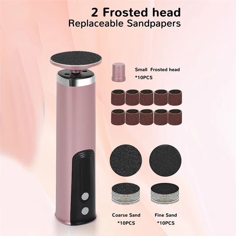 A84G-Foot Care File Electric Callus Remover Pedicure Tool For Heels Foot Grinder With Sandpaper