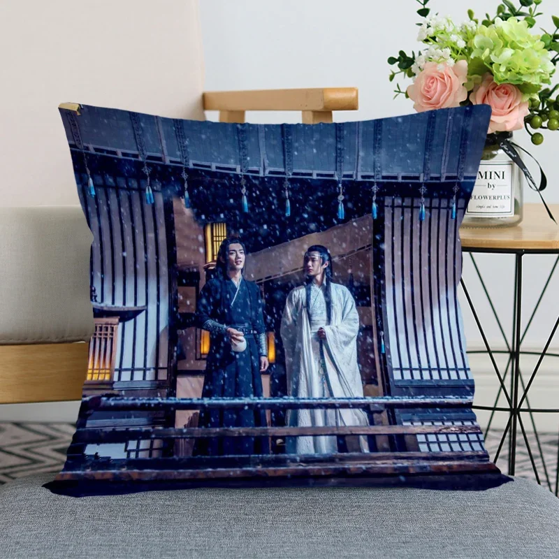 Wang Yibo Pillow Case Chen Qingling For Home Decorative Pillows Cover Square Zippered Satin Fabric PillowCases 45X45cm