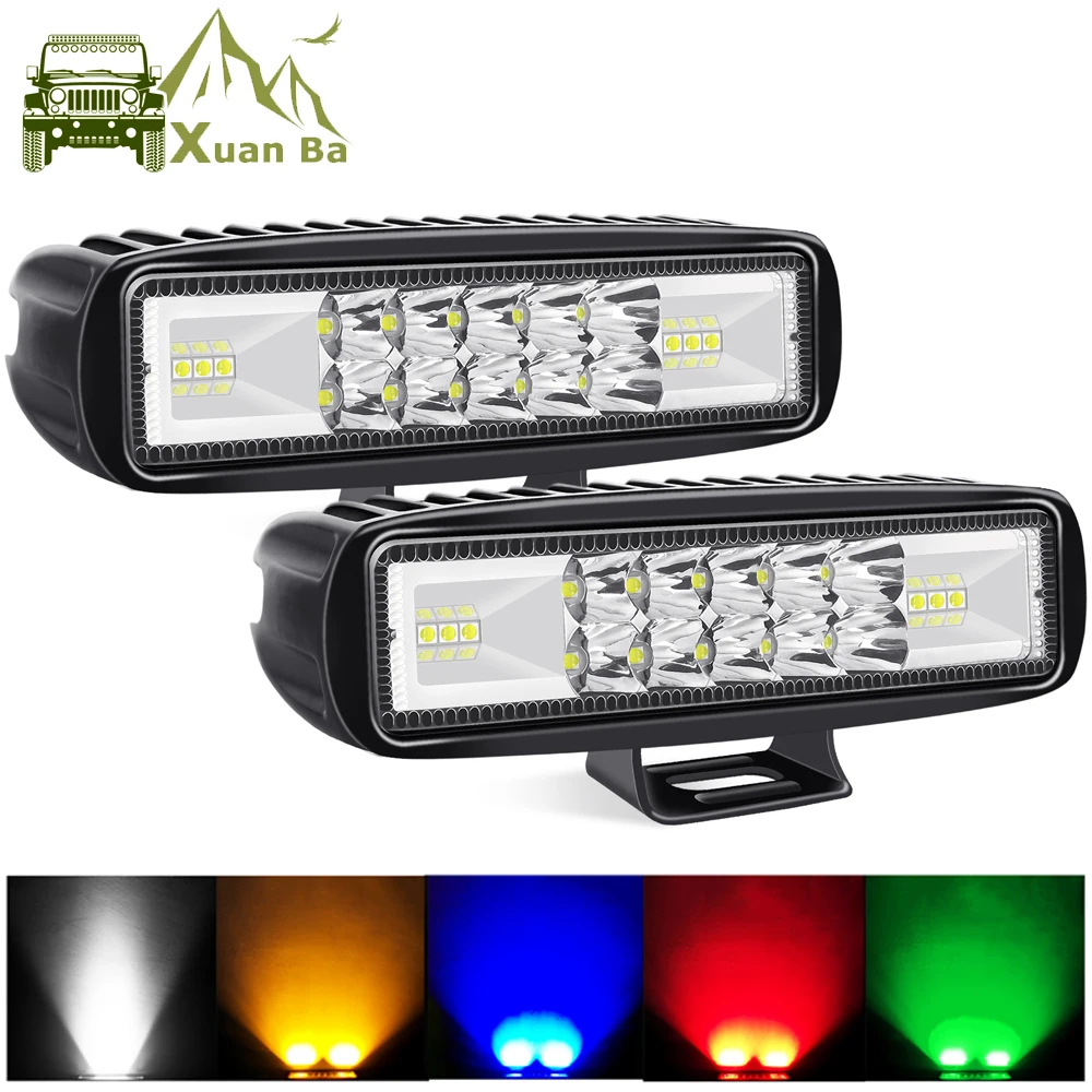 6 Inch Led Light Bar, Strobe LED Work Lights Driving Reverse Light For Offroad Trucks SUV ATV Cars Motorcyle Fog Lights 12V 24V