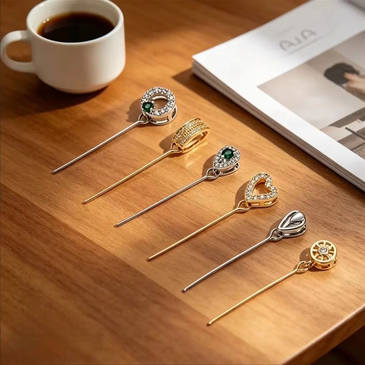 

Strong Anti-Tarnish 14K Gold Filled Thin Pin Bail Clasps Long Pin Cattle Nose & Melon Seed Bails DIY Necklace Jewelry Connectors