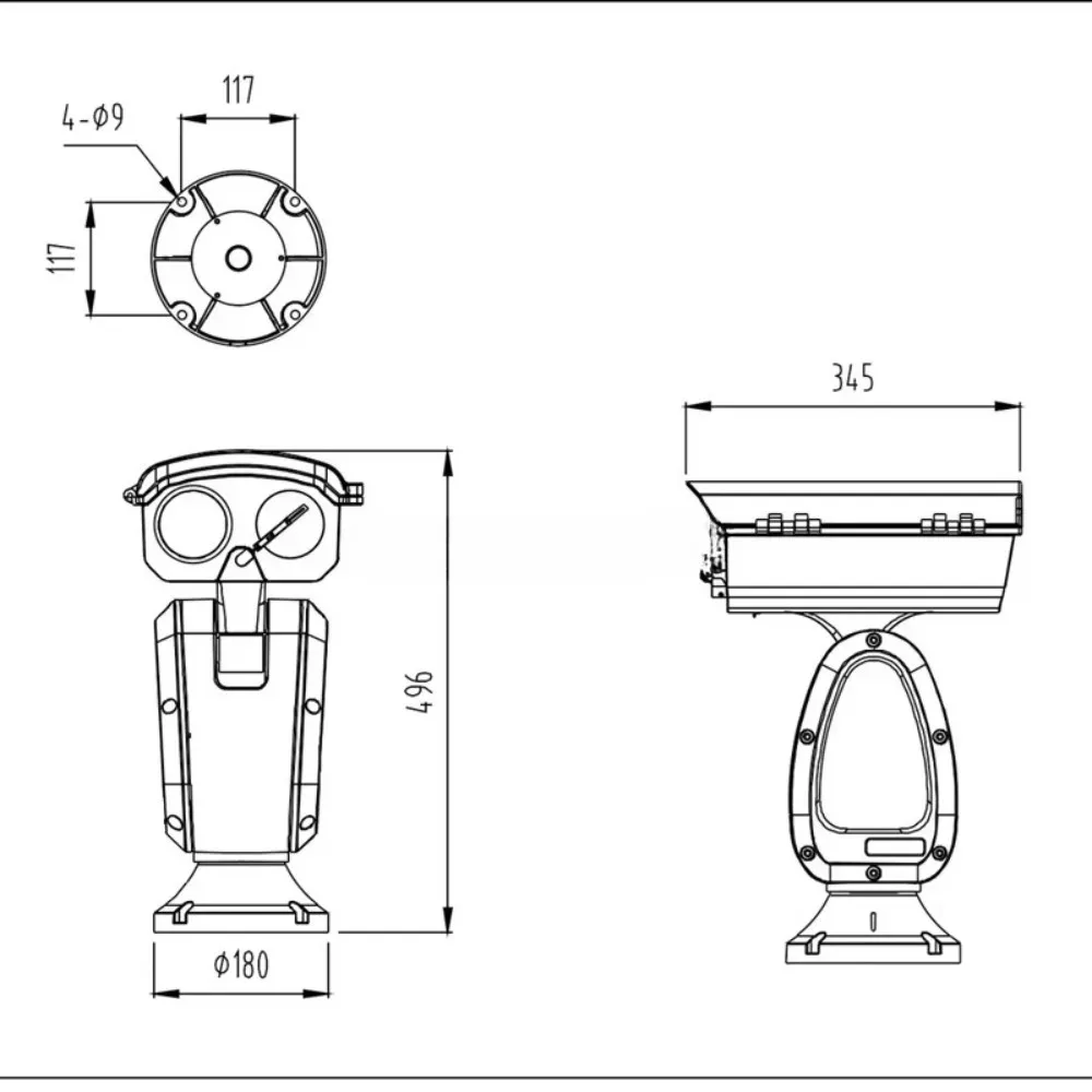 50mm 75mm 100mm Bi-spectrum Long Distance Infrared PTZ Thermal Imaging Daylight C for 2-3km Farm Perimeter Security