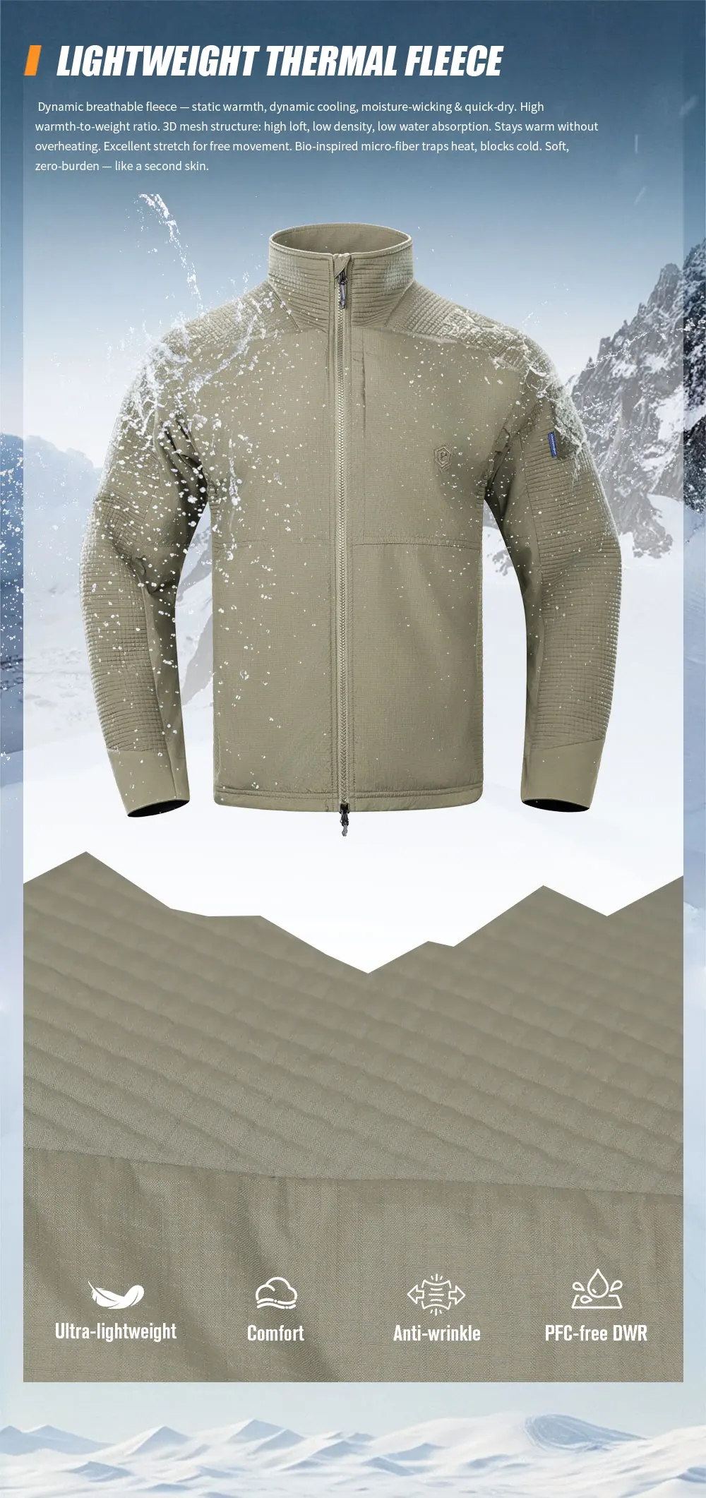 Emersongear Blue Label Turtle Softshell-Jacke Sportliche Winddichte Jacke Warme Outdoor-Camping-Jacke Ergonomischer Schnitt Wandern Jagd Nylon – Detail 5