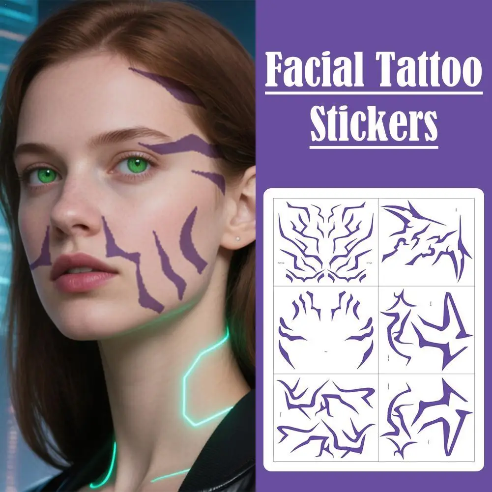 

Creative Tatoo Prop Tattoo Body Stripe Sticker KPop Cosplay Costume Halloween Party Decor Mobile Phone Stickers Accessories New
