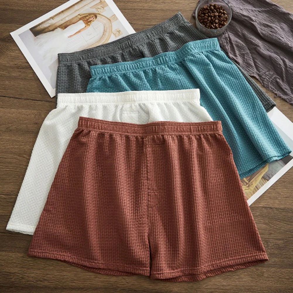 Men IceSilk Loose Boxer Shorts Underwear Solid Elastic Waist Trunks Pajama Pants Boxer Shorts Male Underwear Man Pajama Pants