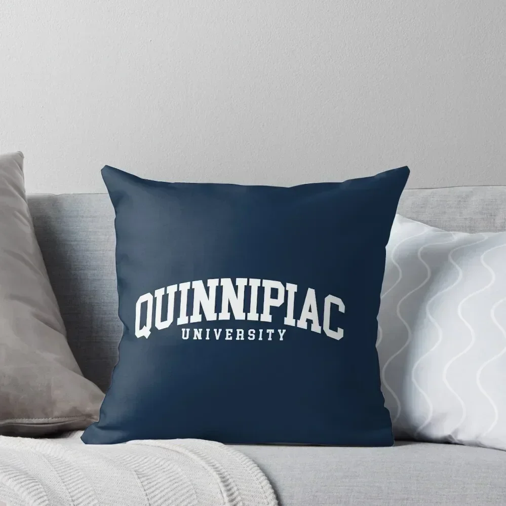 quinnipac - college font curved Throw Pillow Sofa Covers For Living Room Cushion Cover pillow