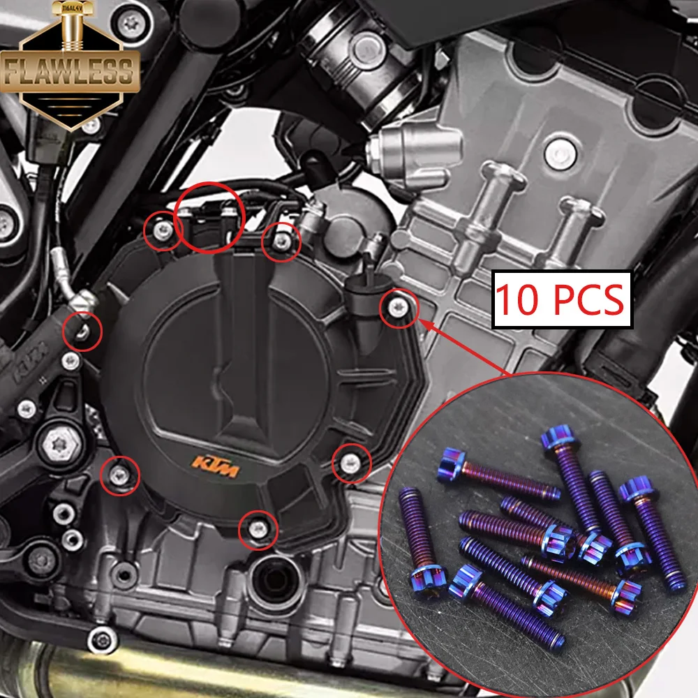 FLAWLESSTI Gr5 チタンボルトエンジンクラッチウォーターポンプパイプフットレストボルトスプロケットリアアクスルナット KTM 790 デューク