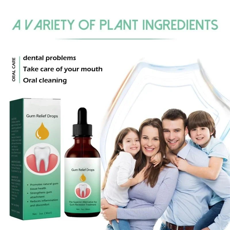 Gum Regrowth Drops Relieve Mouth Periodontal Gum Pain Treatment Bad Breat Antibacteria Oral Clean Care Teeth Oral Care Tool