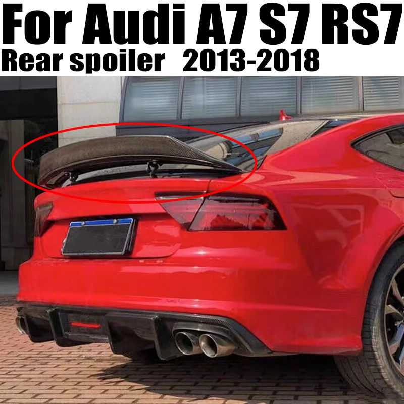 

For Audi A7 S7 RS7 2013-2018 Carbon Fiber Rear Spoiler Rear Fender R Style High Quality True Carbon Fiber Material Spoiler