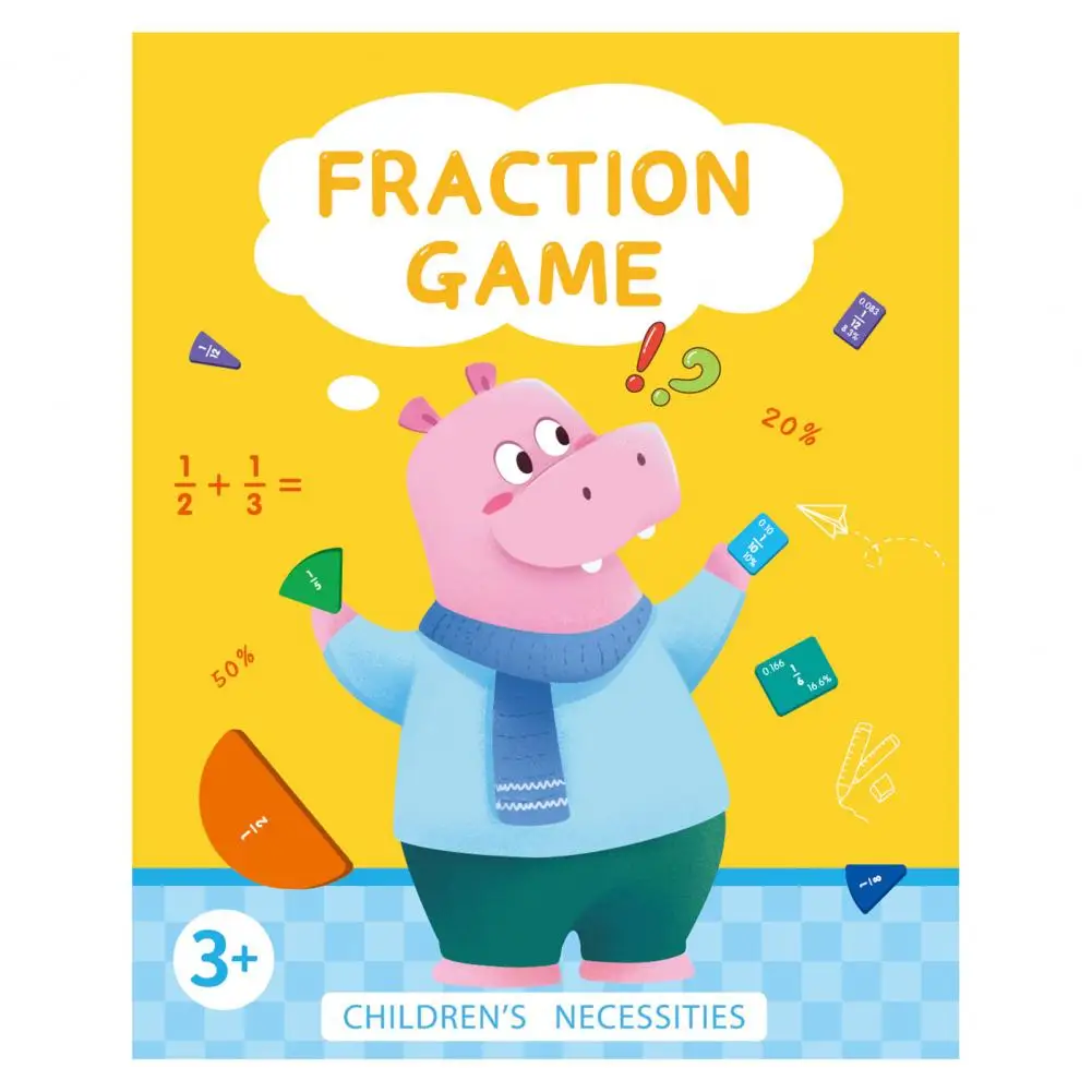 Fraction Tiles Circles Book Educational Magnetic Fraction Tiles Book with Pen for Elementary Students Math for Learning