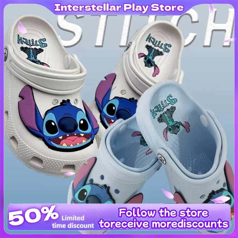 

Hot Cartoon Characters Stitch Summer Eva Cave Shoes Outdoor Thick Soled Fashion Anti Slip Beach Comfort Slippers Couple Gifts