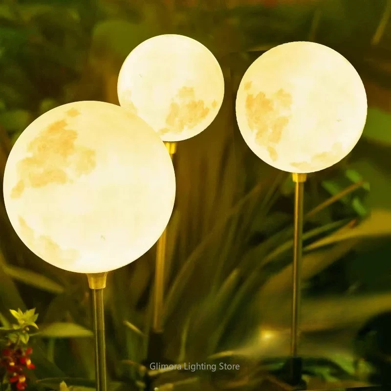 Solar Outdoor Waterproof  Lawn Lamp for Garden Villa, Moon Shape Landscape Decorative Light for Yard Pathway, Ambient Courtyard