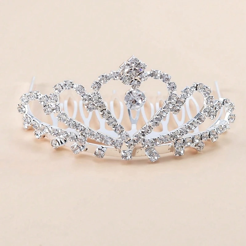 Rhinestone crown hair comb