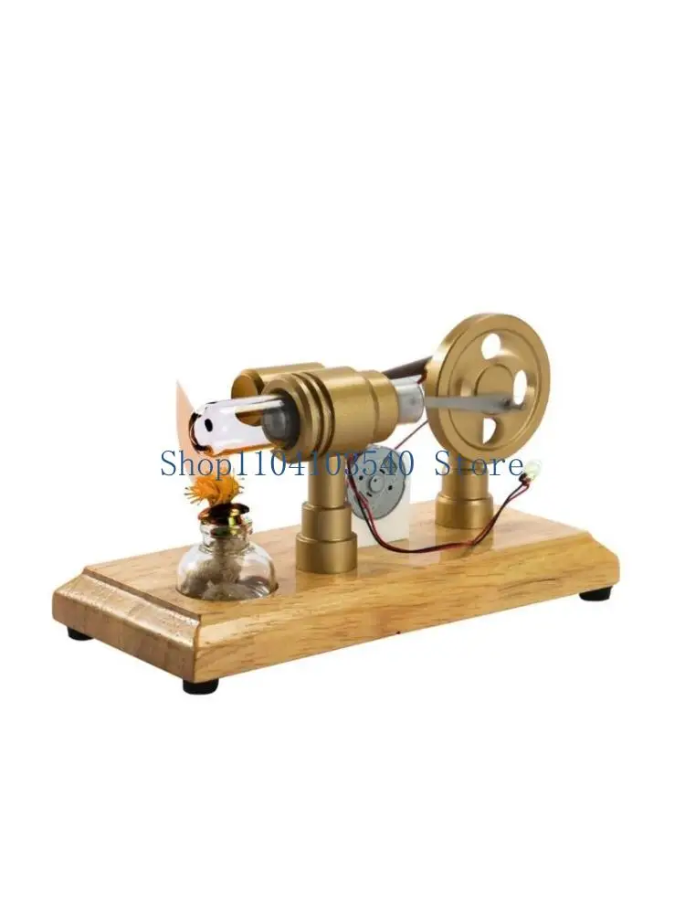 02DC Single Cylinders Stirlings Engine Motor Steams Heat Education Model Toy Electricity Generators Highly Tech Desk Ornaments
