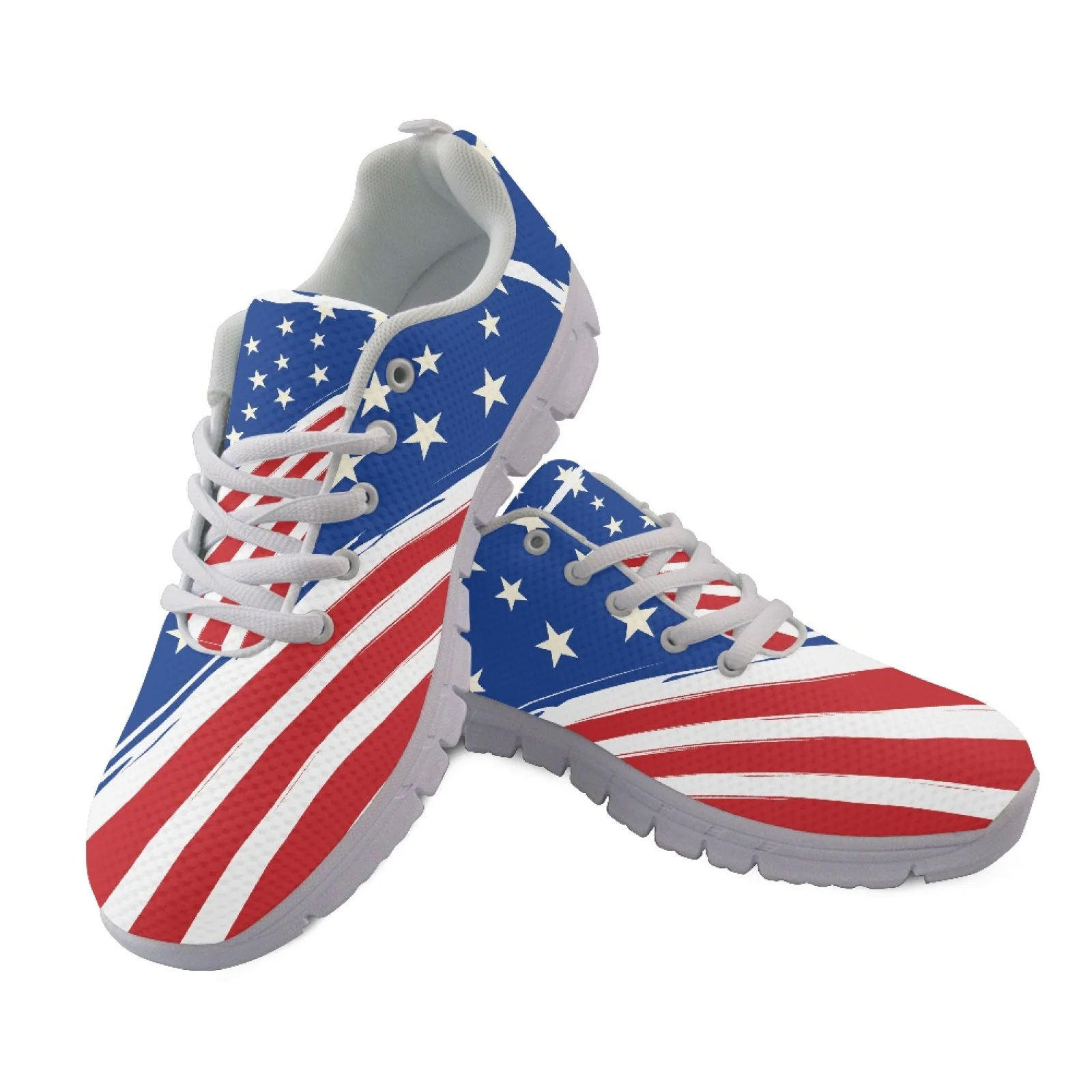 Coloranimal The American Flag Work Shoes Mesh & EVA Sole Running Walking Shoes Lightweight Running Shoes for Women