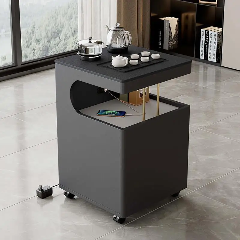 Movable, rock slab, sofa side table, small apartment living room household coffee table