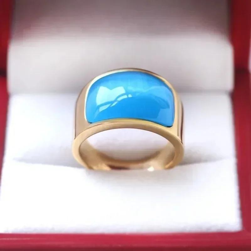 Large Opal Cat\'s Eye Stone Rings for Men Women Top Quality Gold Color Fashion Brand Party Wedding Jewelry Accessories Wholesale