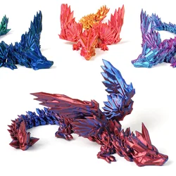 3D Printed Dragon Crystal Flying Dragon Ornament Movable Wing Dragons Landscape Decoration Ornaments Dragon Egg Toys for Kids