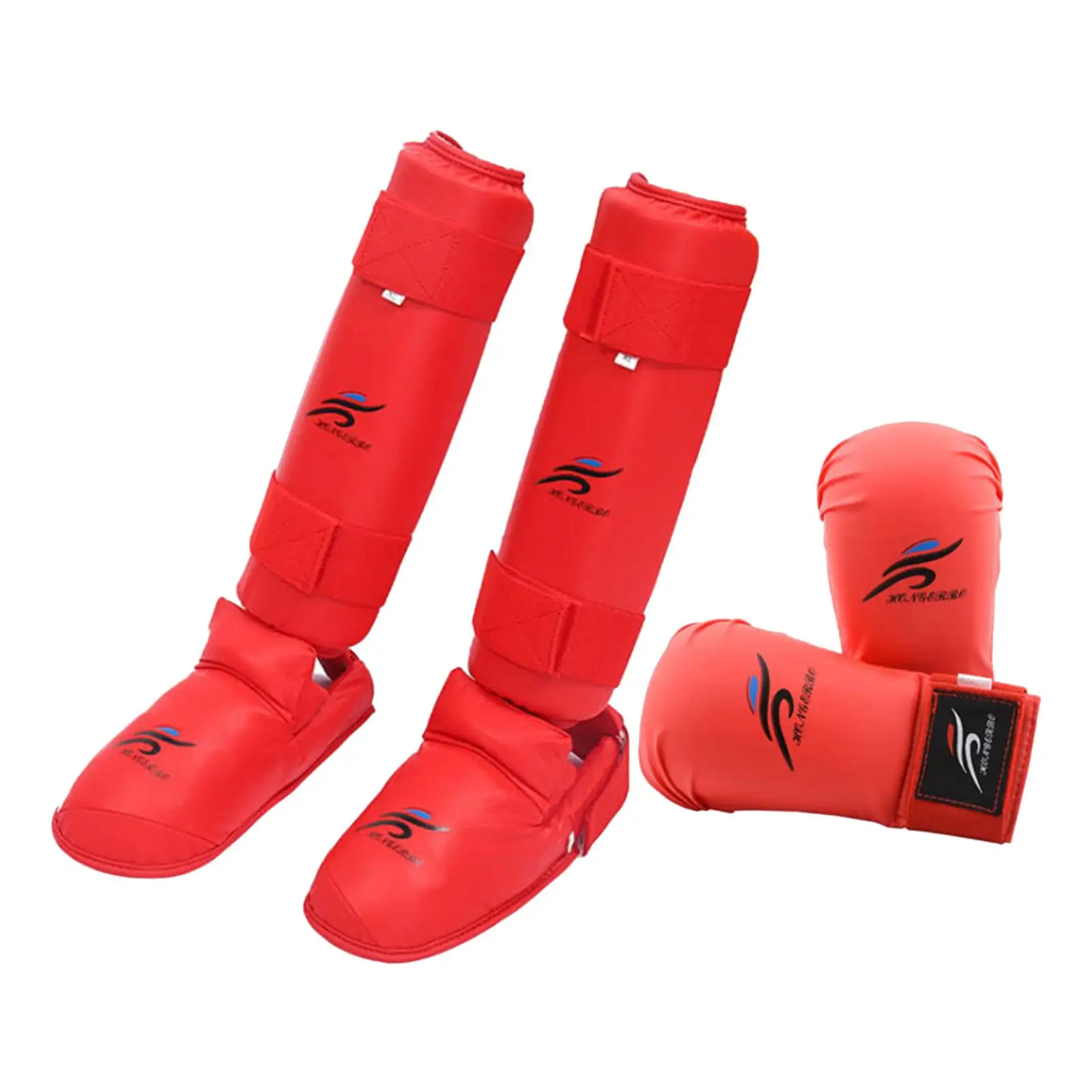 Boxing Gloves, Shin Guards, Taekwondo Sparring Gear Set, Punching Pad, Training