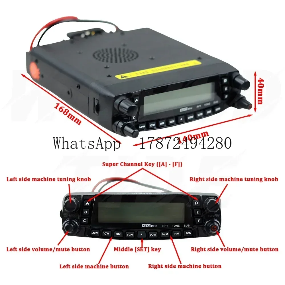 Talkie Upgraded TH9800 Transceiver Mobile Radio Station Quad Band 29/50/144/430MHz 50W Walkie