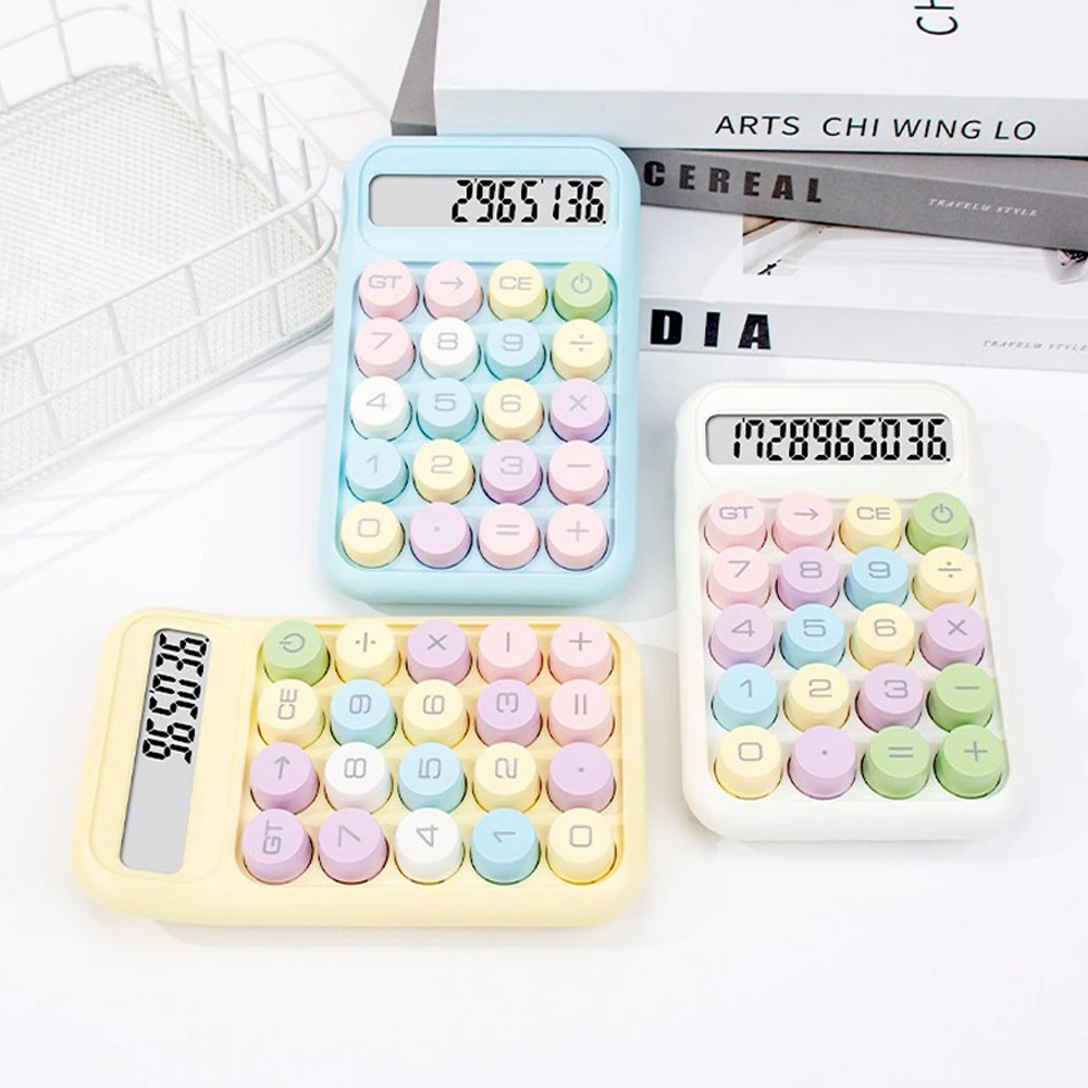 

10 Digits Candy Color Scientific Calculator Cute Button Anti-slip Pad LCD Display Portable Student Calculator Office Supplies
