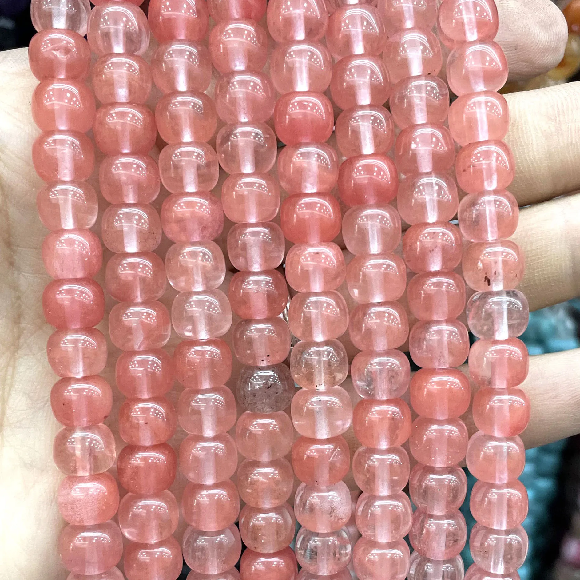 Natural Stone Agates Jade Quartz Aventurine Tiger Eye Loose Space Beads For Jewelry Making Diy Bracelet Accessories
