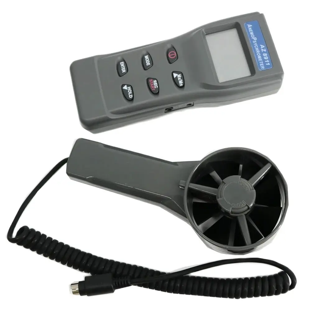 AZ8911 Anemometer Multifunctional Environmental Tester Wind Speed Air Flow Testing Temperature Tester