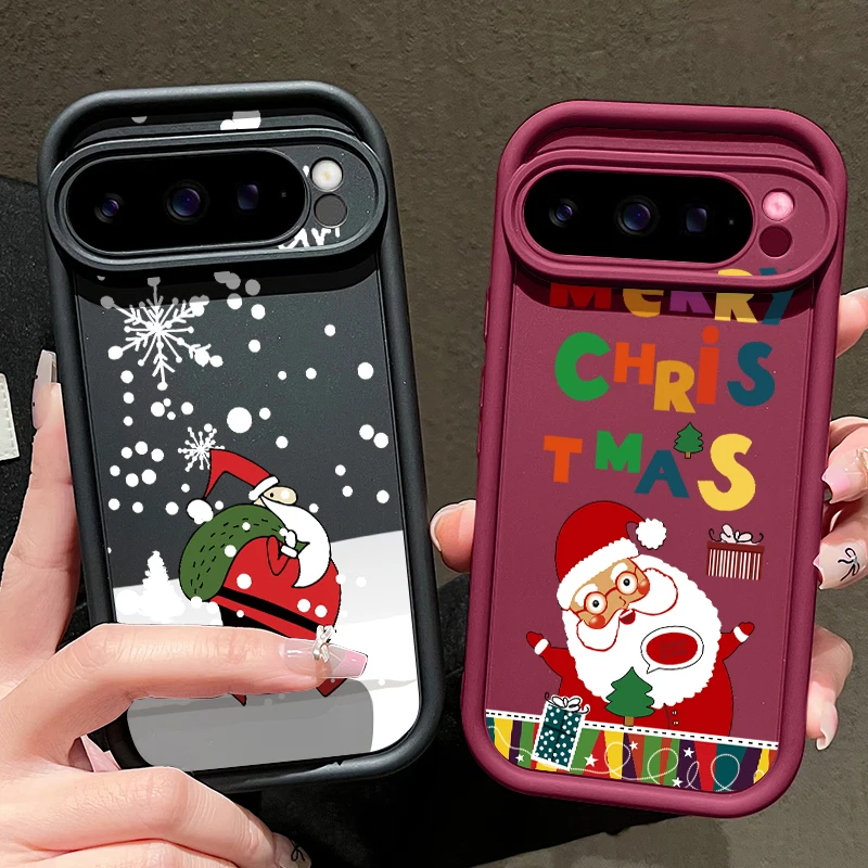 Christmas Santa Claus Pattern Soft Case For Google Pixel 10 Pro 8A 7A 9A 10 9 Pro XL Shockproof Phone Cover For Pixel 7 8 9 Pro