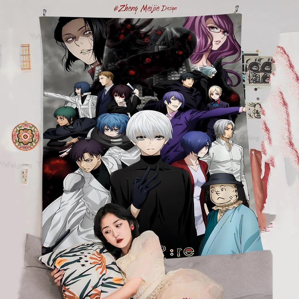 Japan Anime Tokyo Ghoul Chart Tapestry Bohemian Wall Tapestries Mandala Wall Art Decor