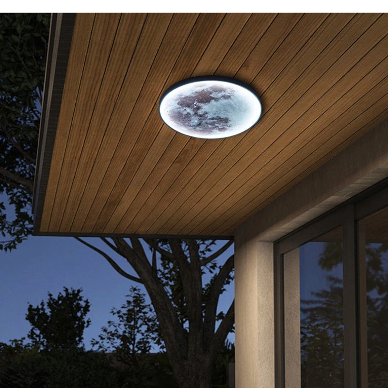 

LED outdoor wall lamp decorative painting courtyard villa corridor aisle lamp moon wall