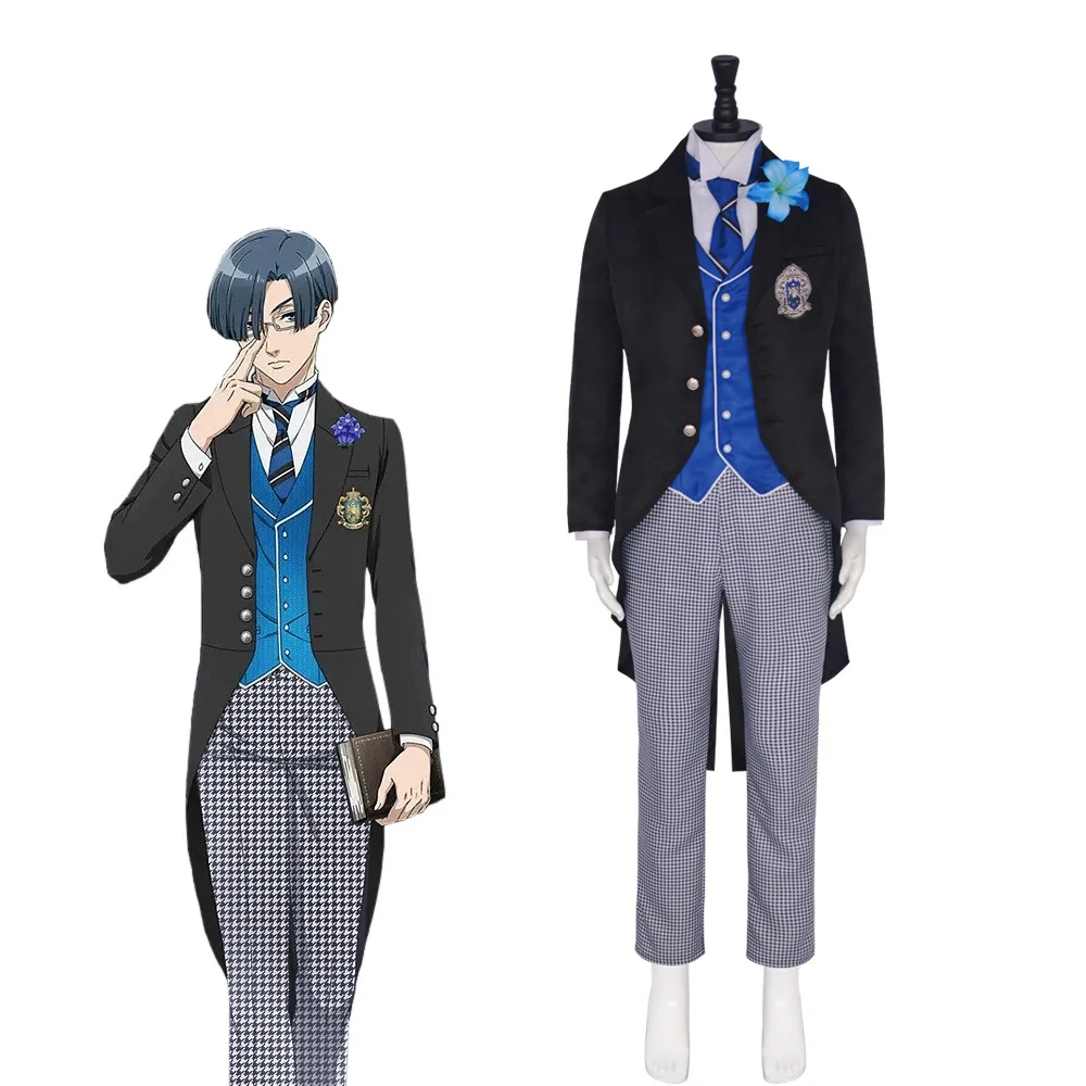 2024 Anime Kuroshitsuji Black Butler Cosplay Uniform Redmond Lawrence Bluewer Public School Arc Edgar Suit Herman Gregory Outfit