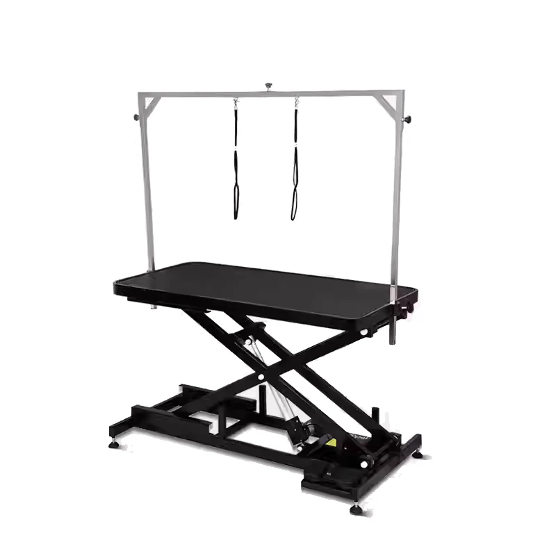 Full Black Height Adjustable Foldable Dog Grooming Electric Table for Dogs with Various Sizes and Security protection