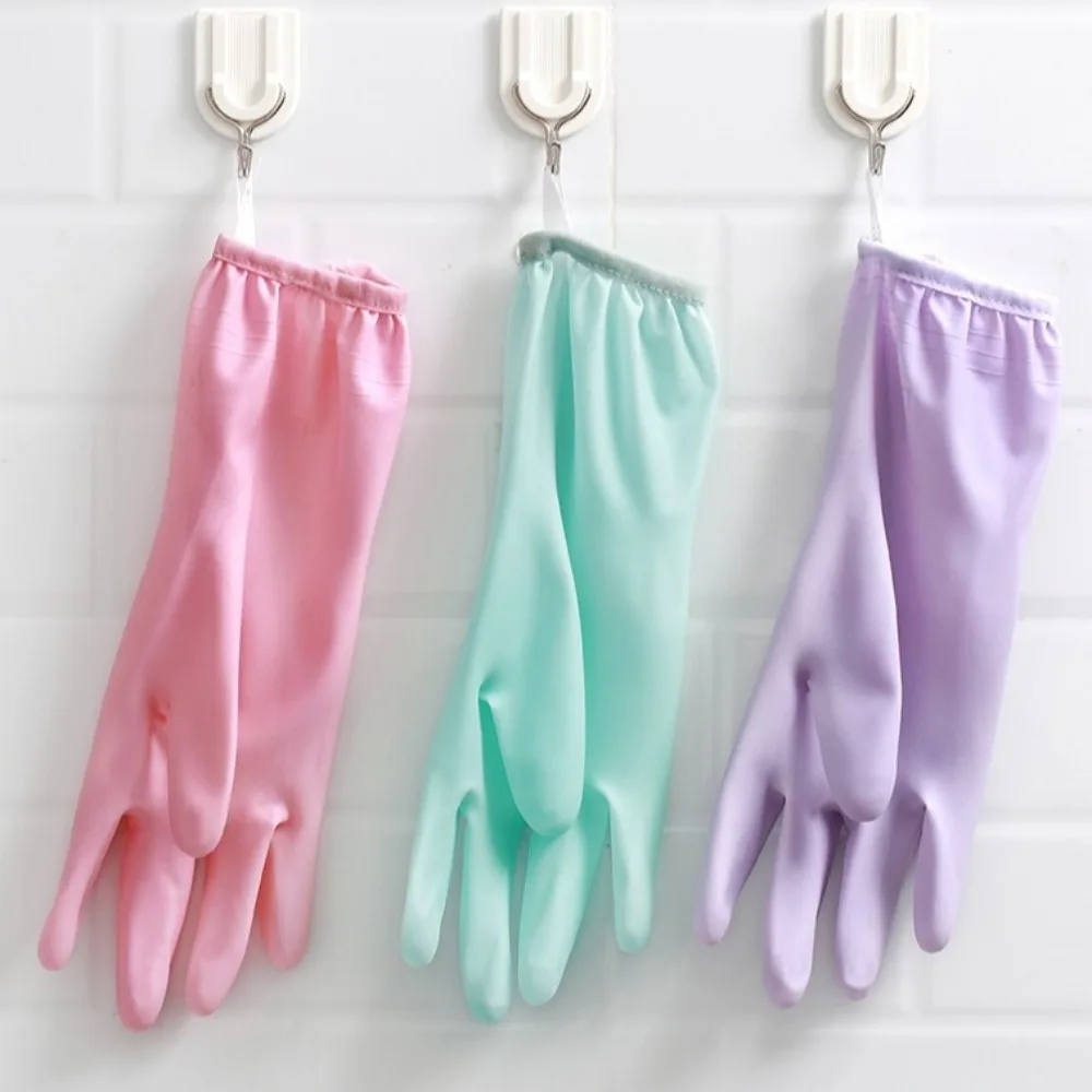 

New Thicken Waterproof Rubber Glove with Elastic Strap 31cm Dishwashing Glove Clean Tool Kitchen Latex Glove Household Laundry