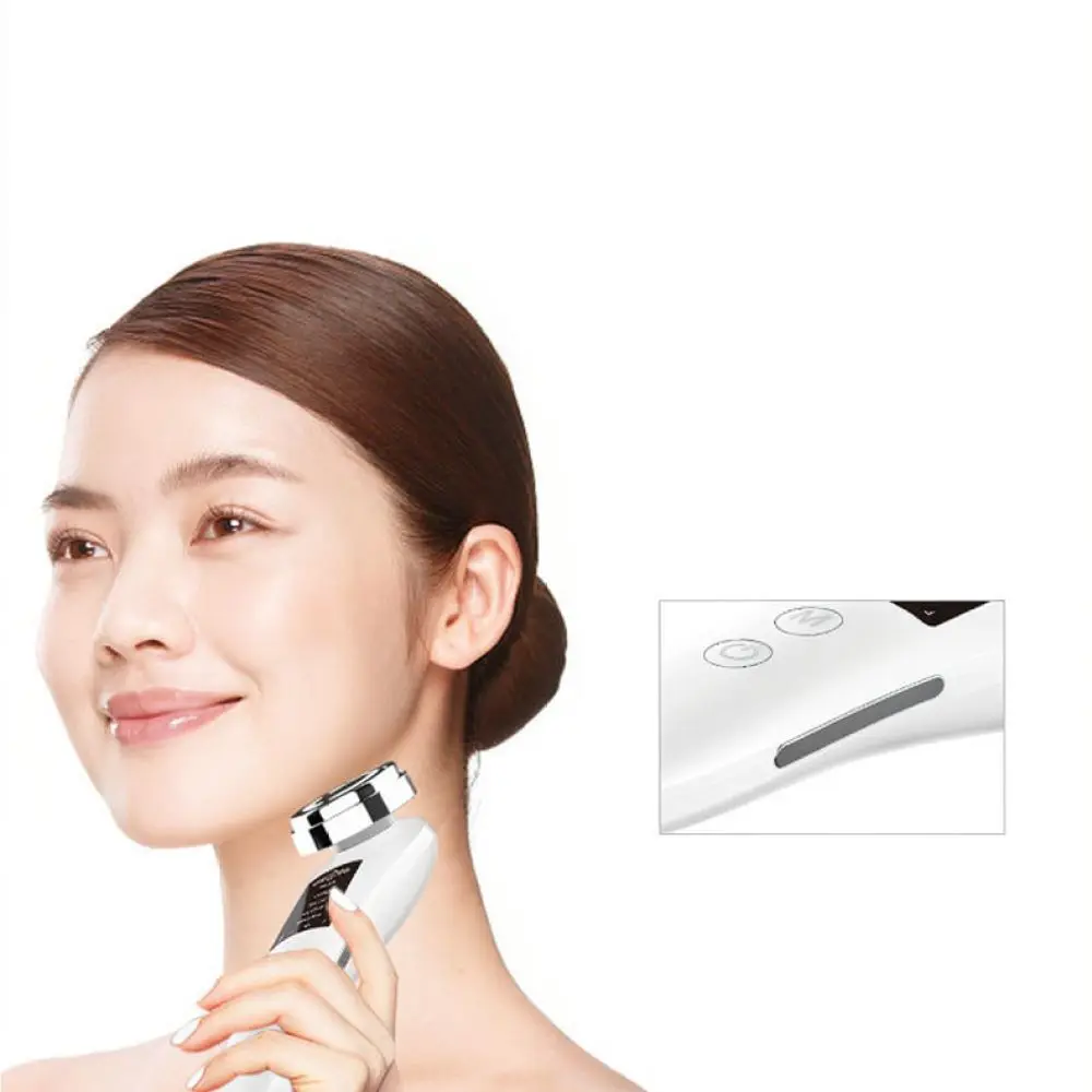 Electric Face Beauty Instrument Led Light Skin Tightening Massager Rechargeable Ion Cleansing Essence Import Device