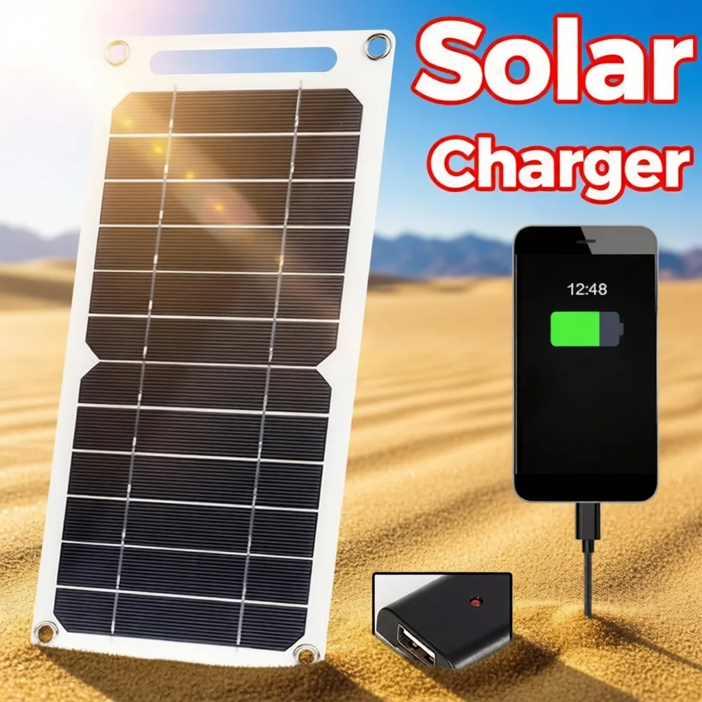 35W 5W Solar Panel With USB Waterproof Outdoor Hiking And Camping Portable Battery Mobile Phone Charging Bank Charging Panel 5V