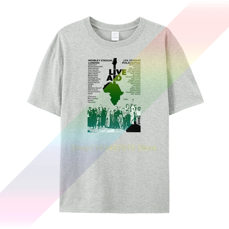 Live Aid Queen Freddie Mercury Богемная футболка Дэвида Рапсодия Боуи мужская футболка футболка