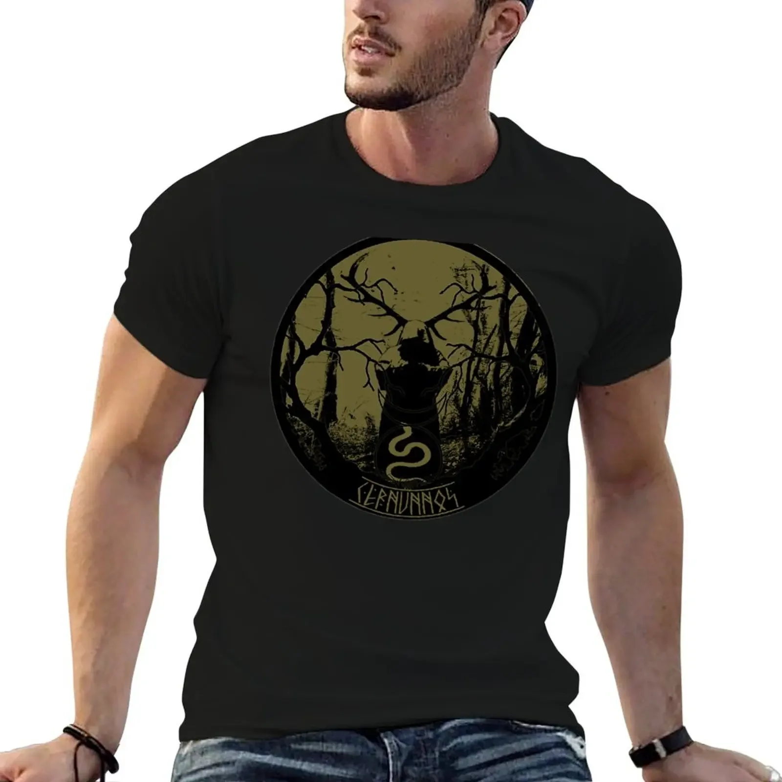 cernunnos- the pagan horned god T-Shirt tops boys animal print men graphic t shirts