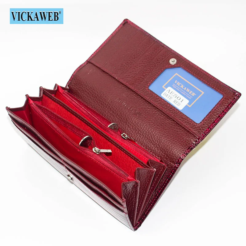 Free Gift Genuine Leather Women\'s Wallets Long Ladies Double Zipper Wallet Clutch Money Bag Design Purse Fashion Purses VK-AE501