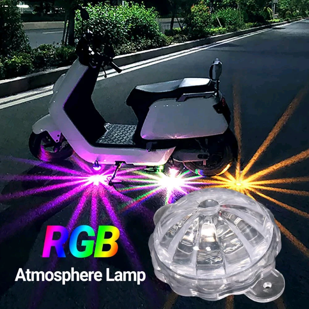 

1PC RGB Motorbike Flash Strobe Light Atmosphere Lamp Motorbike Chassis Light Motorcycle Lighting Lamp Bulb Universal Accessories